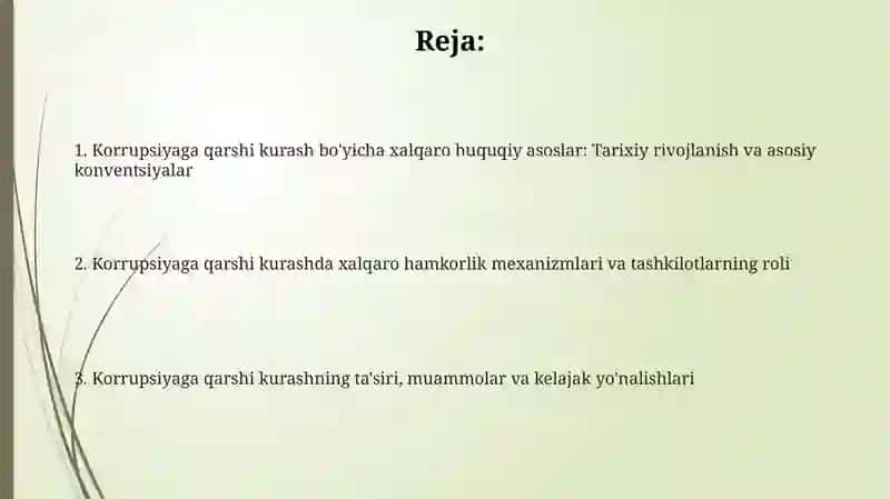 Korrupsiyaga qarshi kurash bo'yicha xalqaro huquqiy asoslar 2