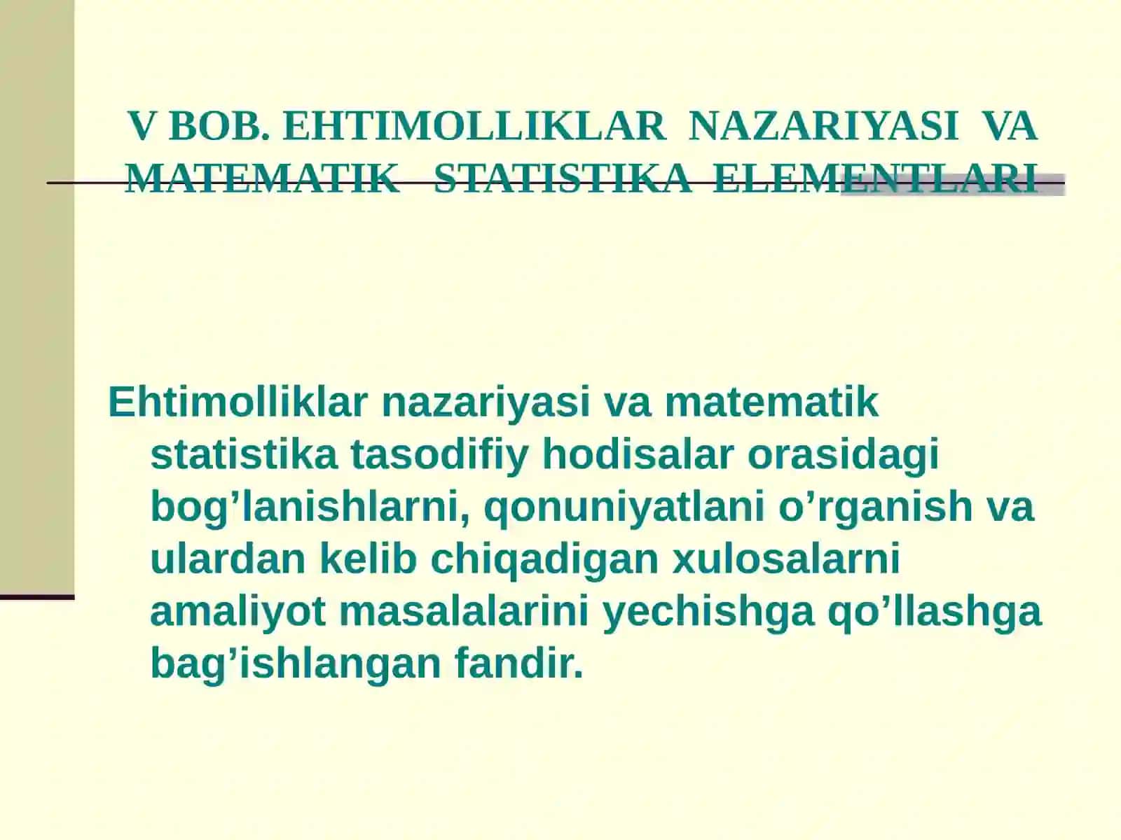Video darsi "Hodisalar" mavzusida - Matematika fanidagi 2