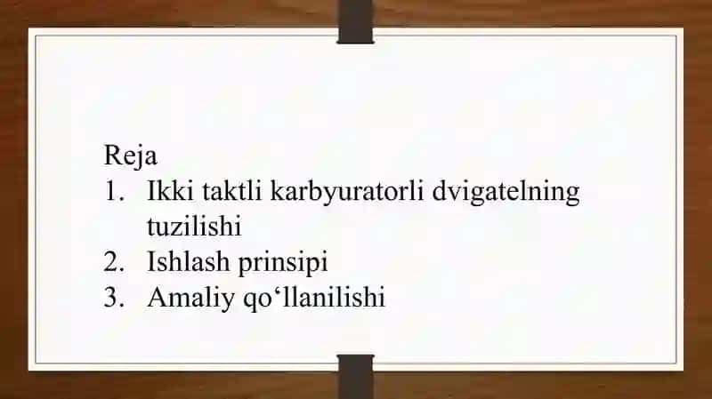 Ikki taktli karbyuratorli dvigatelning tuzilishi, ishlashi 2