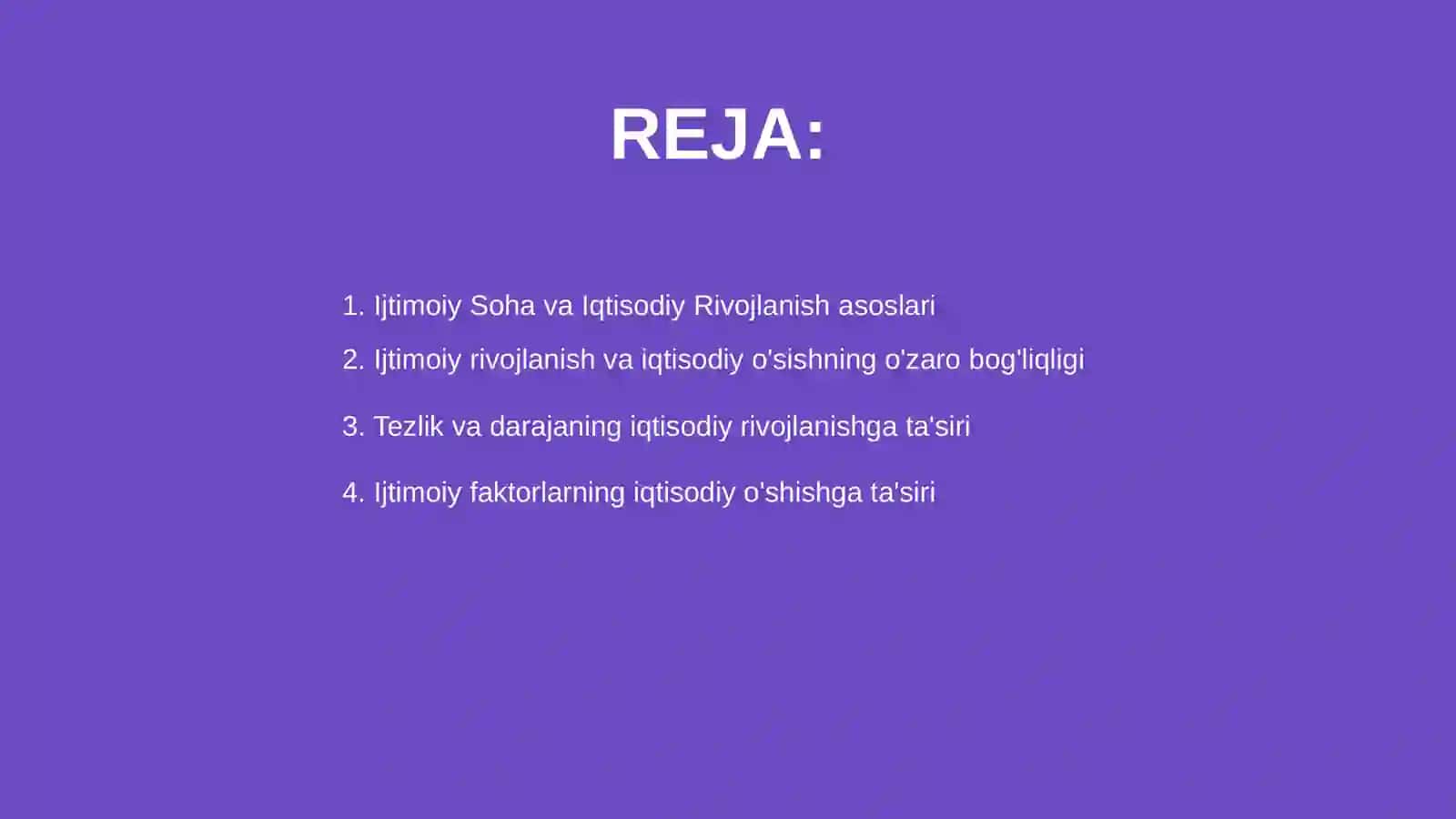Ijtimoiy Soha va Iqtisodiy Rivojlanish 2