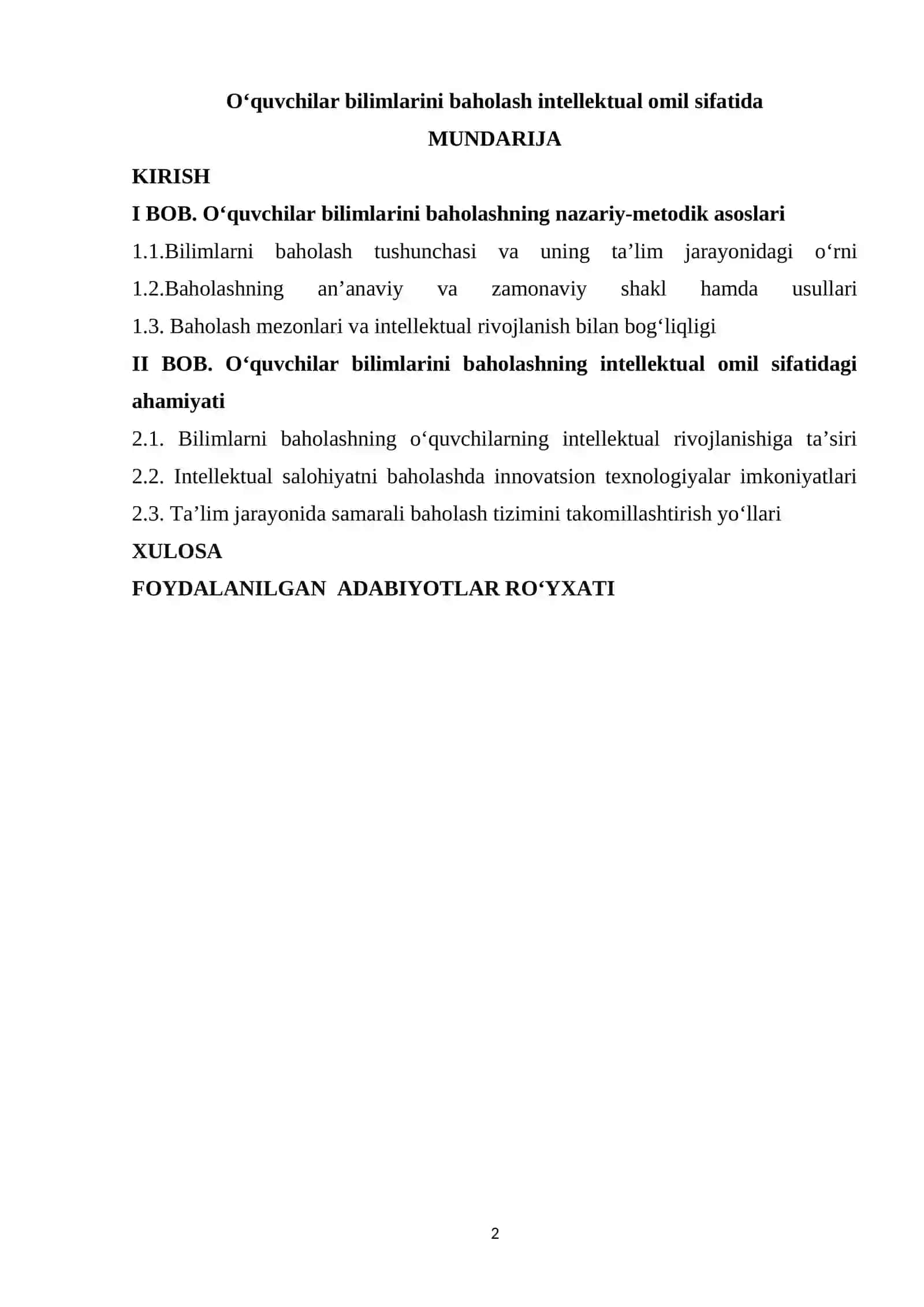 O‘QUVCHILAR BILIMLARINI BAHOLASH INTELLEKTUAL OMIL SIFATIDA 2
