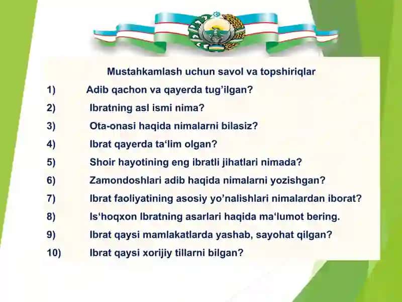Is’hoqxon To'ra Ibratning hayoti va ijodi Ибрат хаёти ва ижоди 2