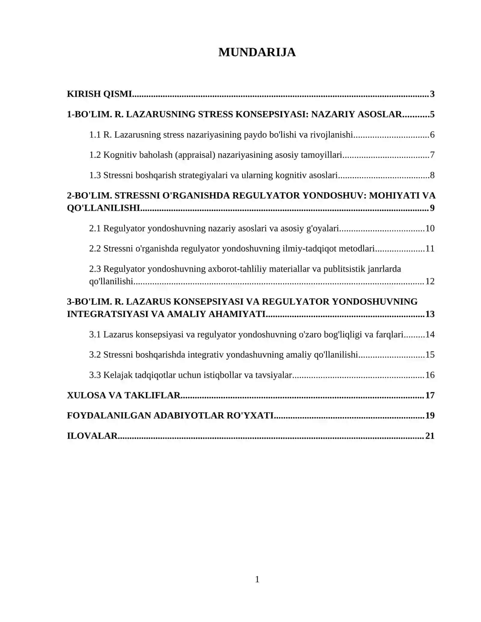 R . Lazarusning stress konsepsiyasi. Stressni o'rganishda regulyator yondoshuvning mohiyati 2