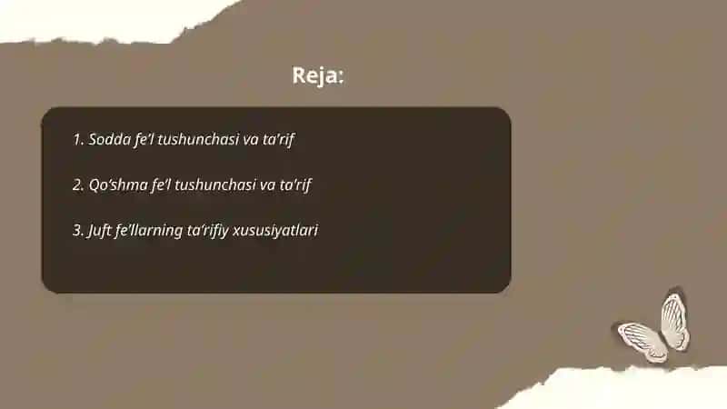 Sodda va qoʻshma feʼllar 2