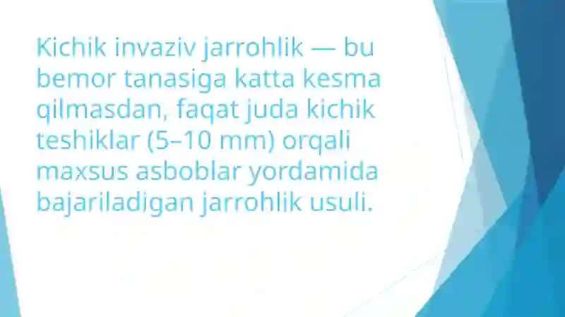 Kichik invaziv jarrohlik 2
