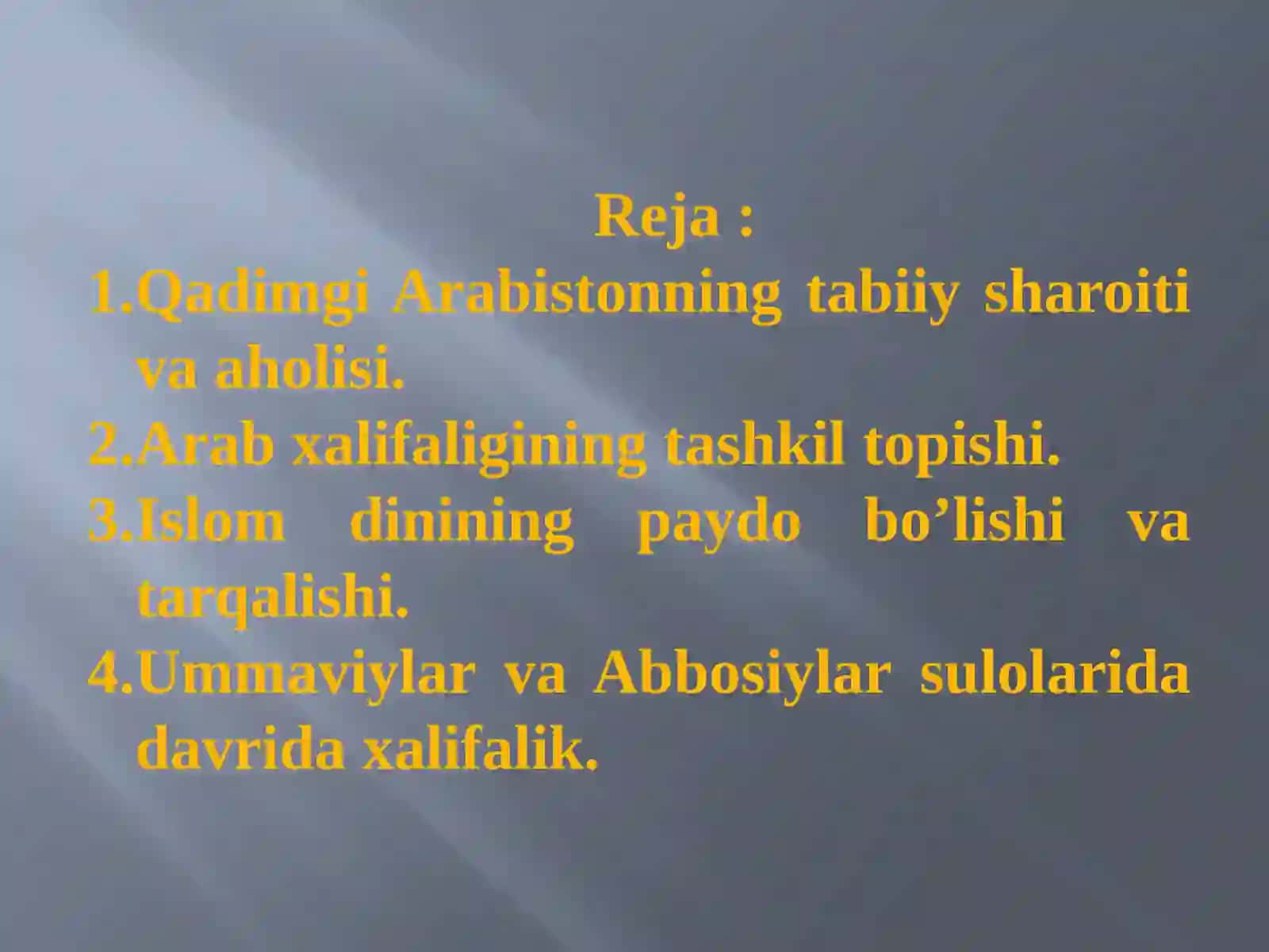 Arab musulmon davlatlarining tashkil topishi 2