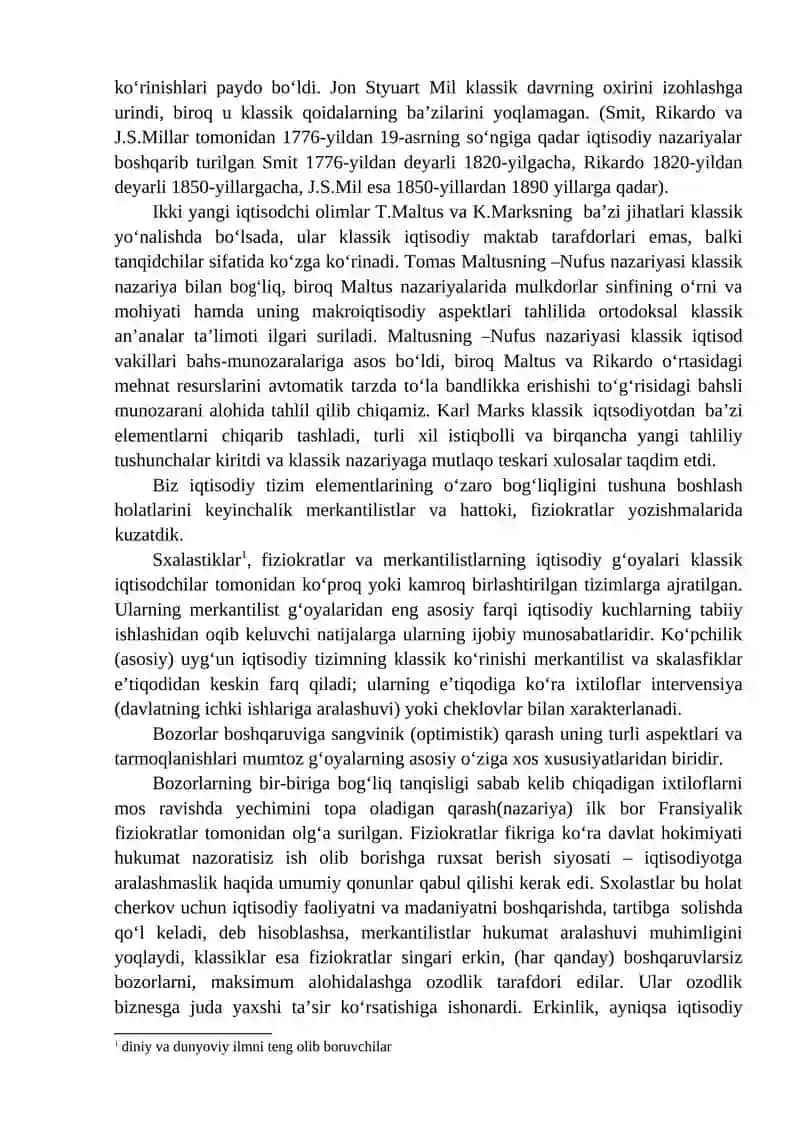 ANGLIYA VA FRANSIYADA KLASSIK IQTISODIY MAKTABNING SHAKLLANISHI 2
