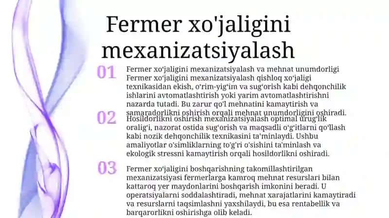 Fermer Xo'Jaliklarida Mehnat Unumdorligini Oshirish 2