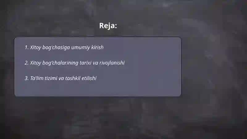 Xitoy bogʻchasi haqida malumot slaydlar 2
