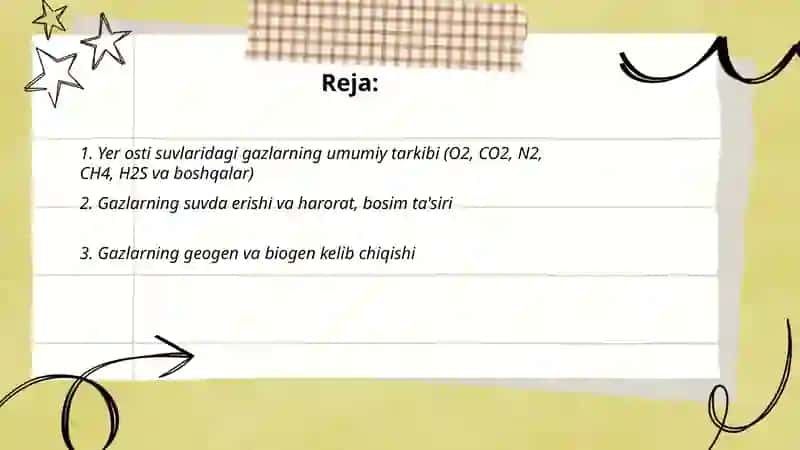 Yer osti suvlaridagi gazlar tarkibi 2