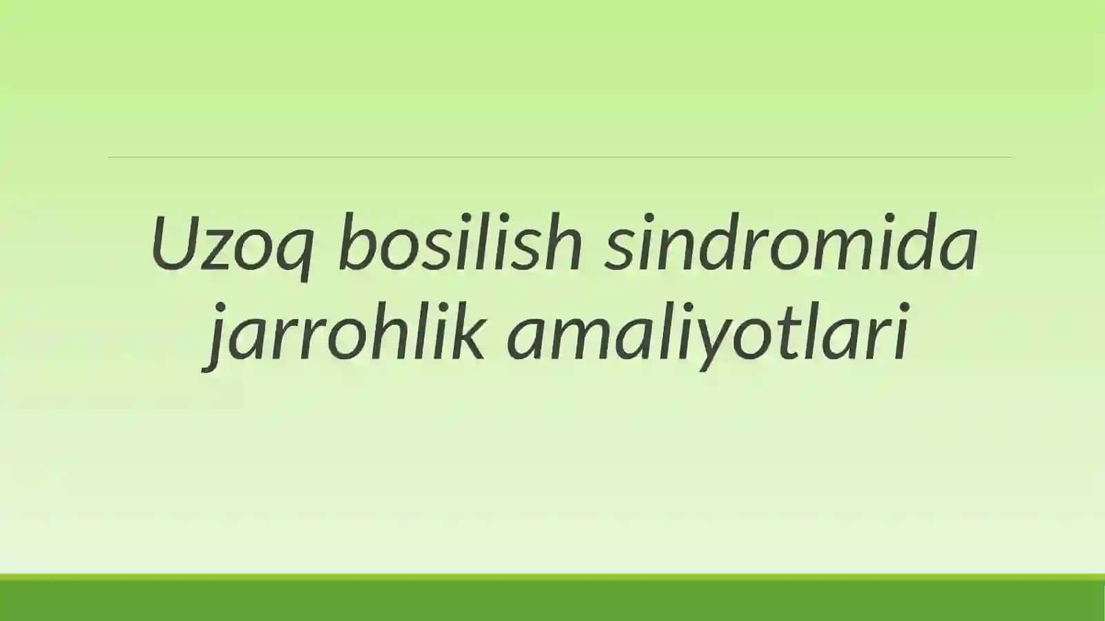 Uzoq bosilish sindromi 2