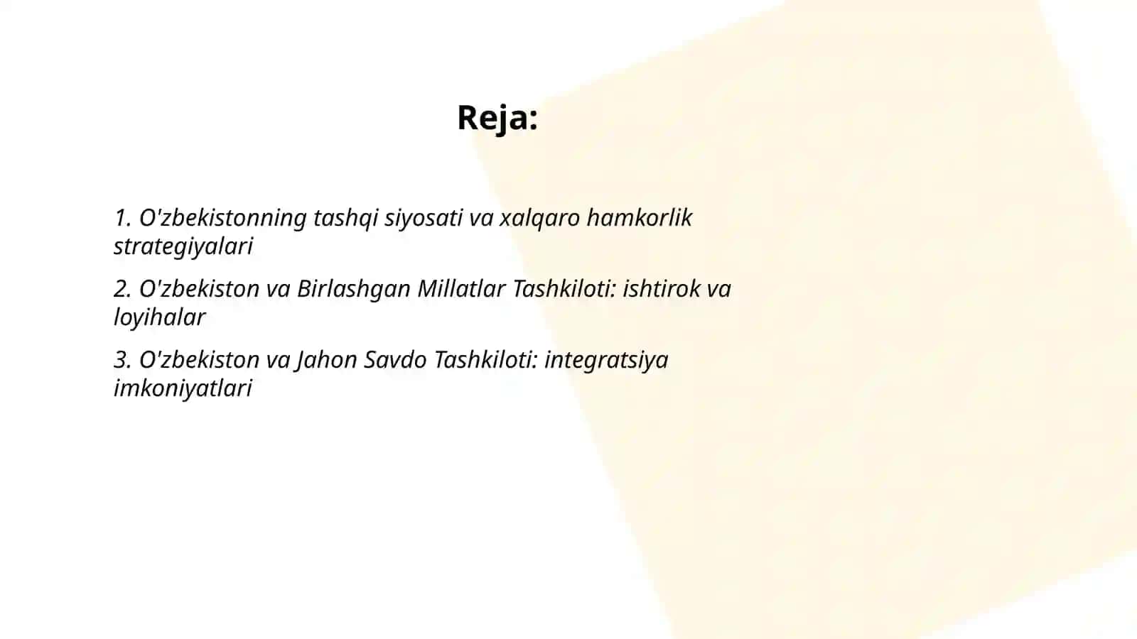 O'zbekiston va jahon hamjamiyati 2