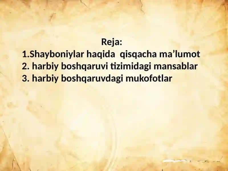 Shayboniylar davrida harbiy ish 2
