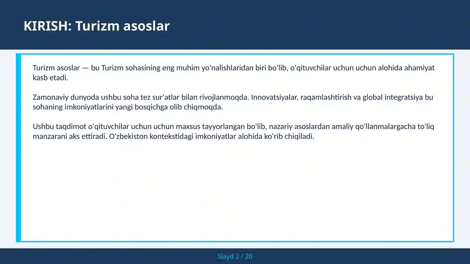 Turizm asoslar 2