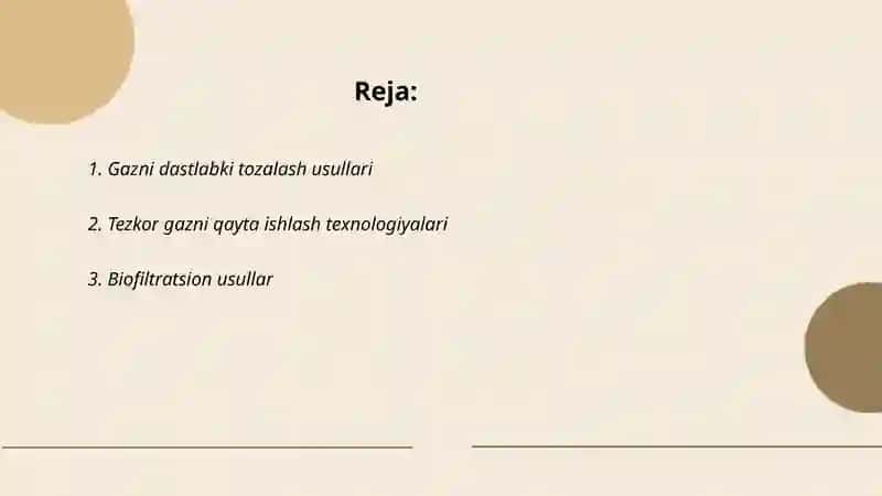 Gazni dastlabki tozalash usullari 2