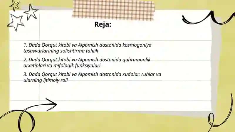 Dada Qorqut kitobi va Alpomish dostonida mifologik tasavvurlar tadqiqi 2
