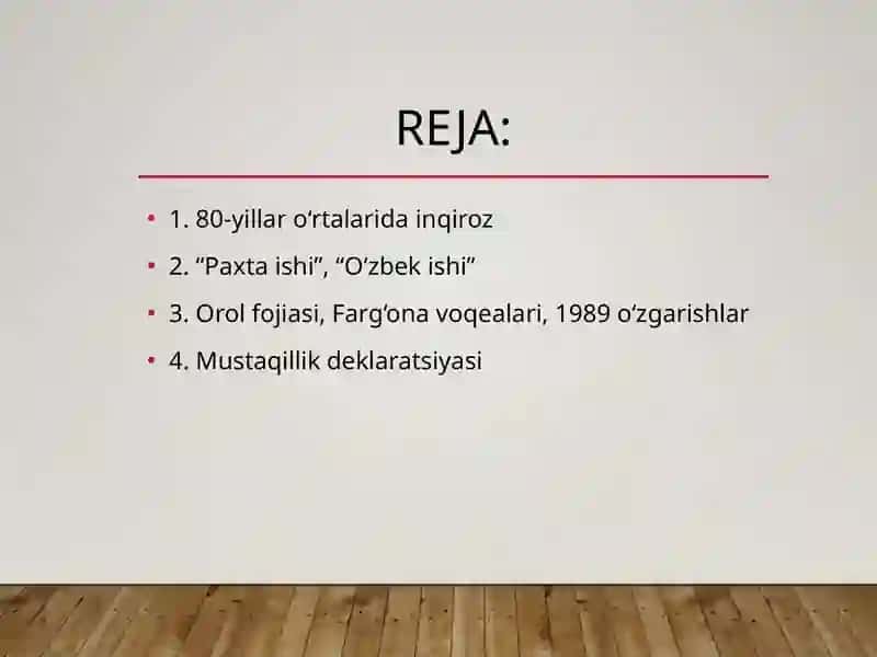 Mustaqillikka erishisharafasida O‘zbekistonning ijtimoiy-siyosiy jarayonlari 2