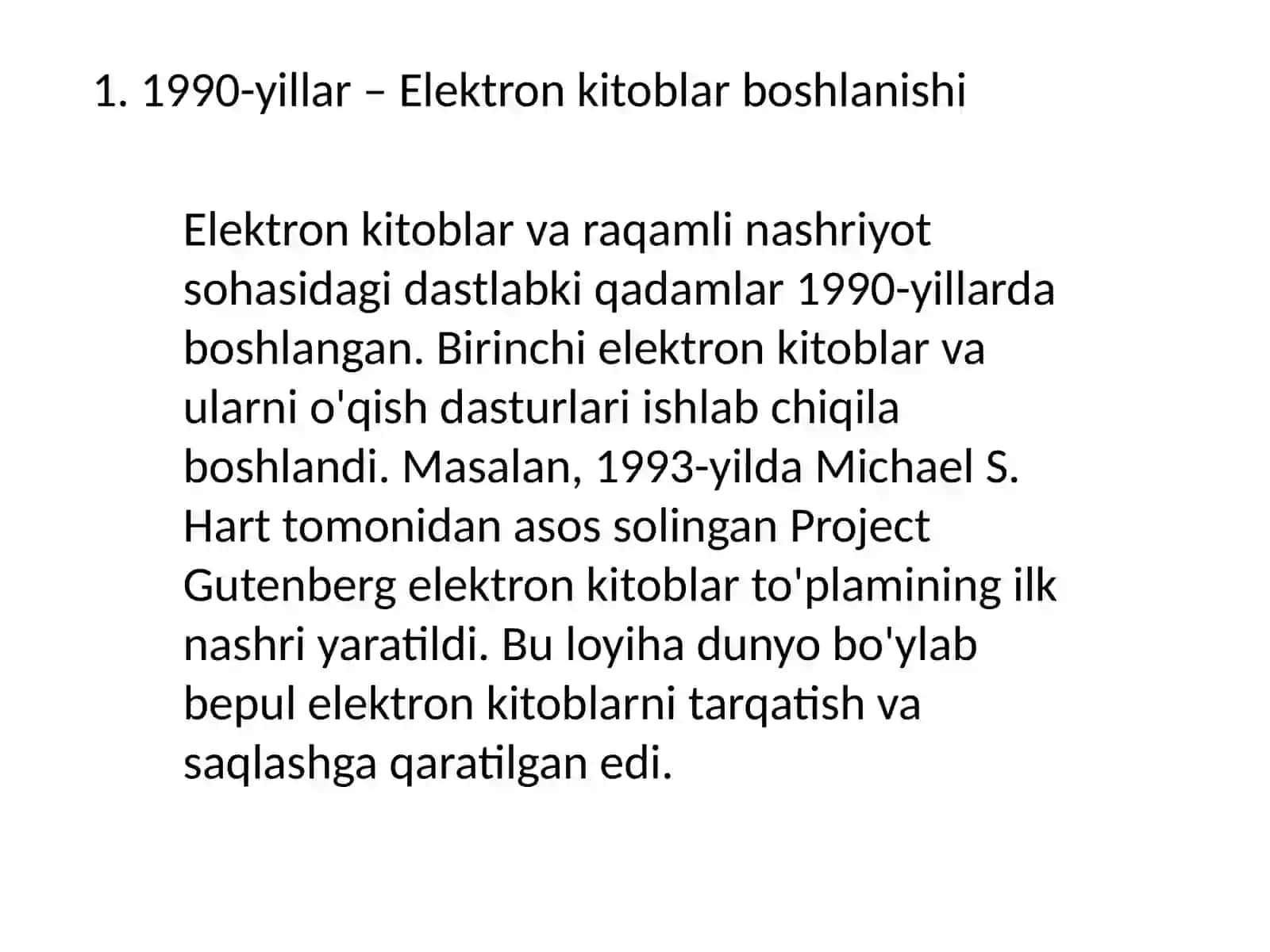 1990-yillar – Elektron kitoblar boshlanishi 2
