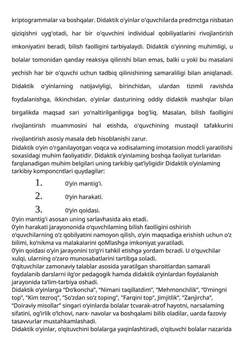 BOSHLANG'ICH SINFLARDA DIDAKTIK O'YINLARNING AHAMIYATI 2