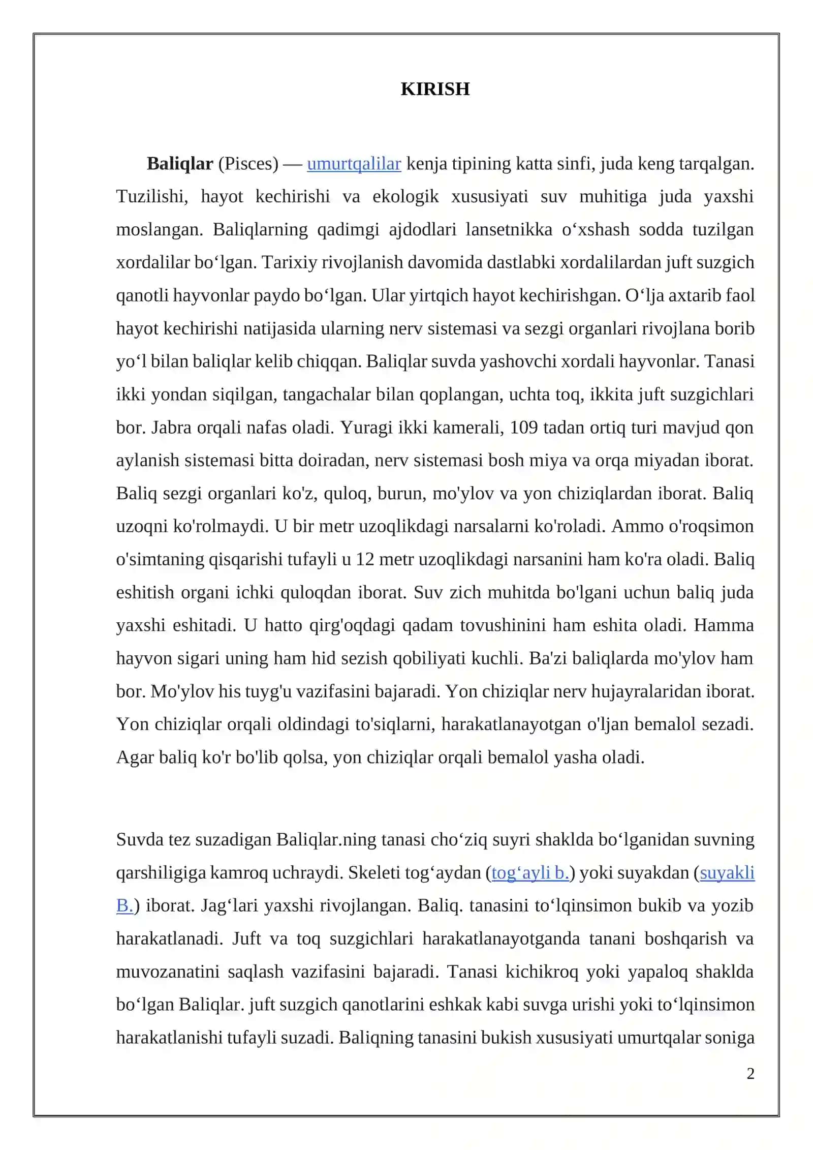 Baliqlar O'zbekiston suv havzalarida 2