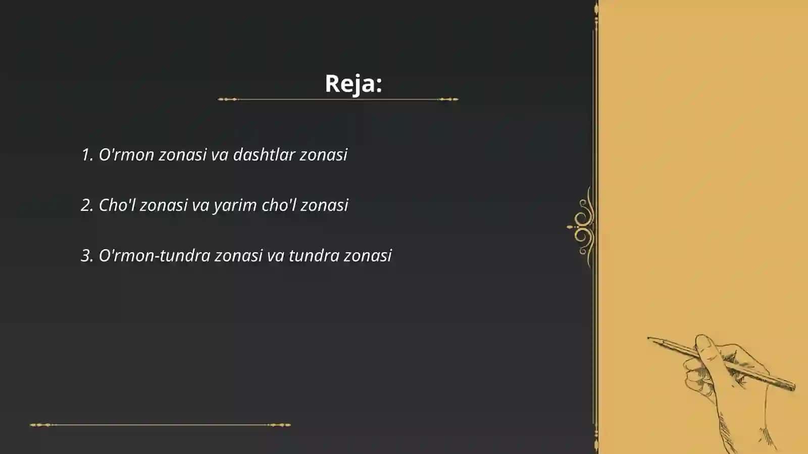 Yevrosiyo tabiat zonalarining bir-biridan farqi haqida 2
