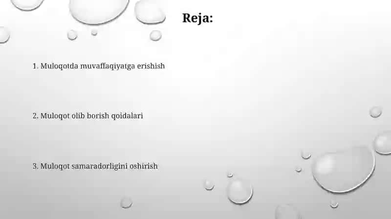 Muloqotni amalga oshirish qoidalari 2
