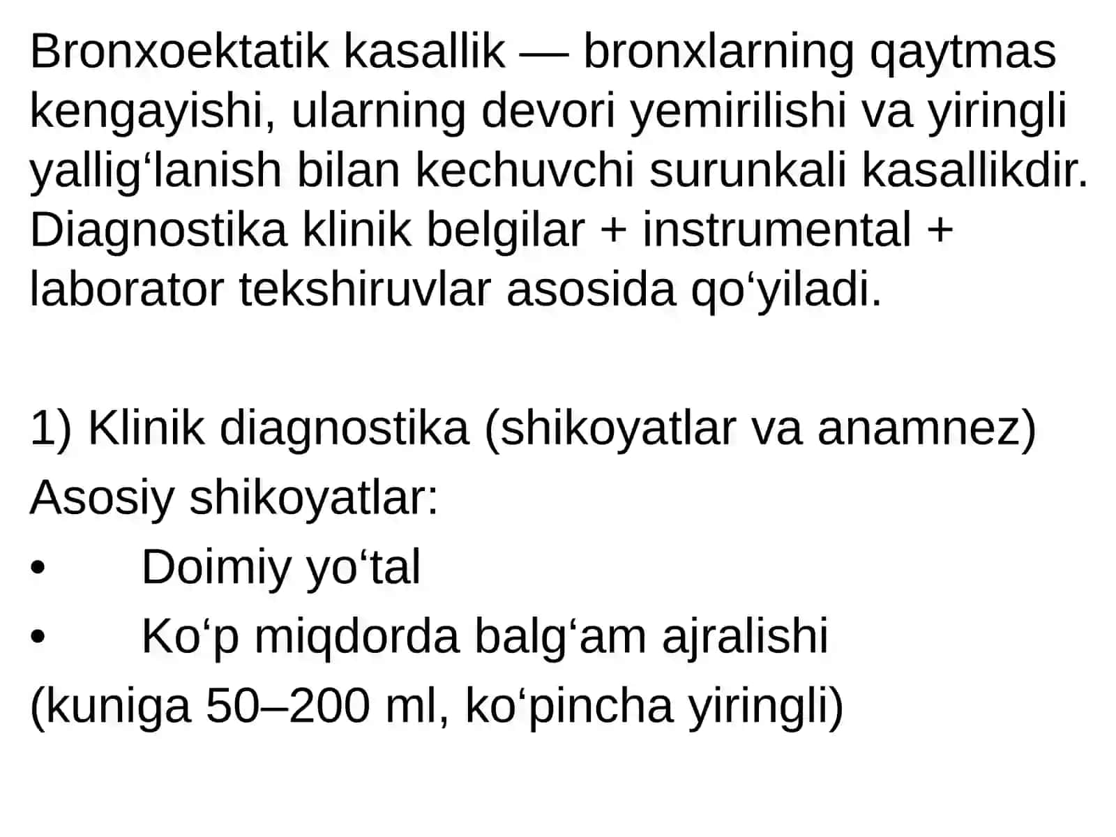 Bronxoektatik kasallik diagnostikasi 2