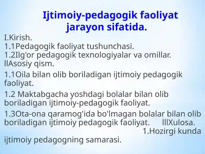 Ijtimoiy-pedagogik faoliyat 2