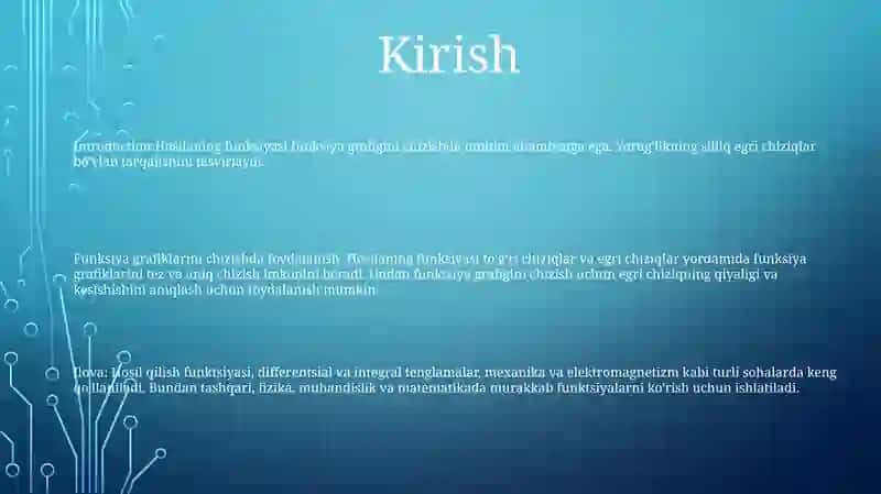 Hosilaning Funksiya Grafigini Chizishda Qo’Llanilishi 2