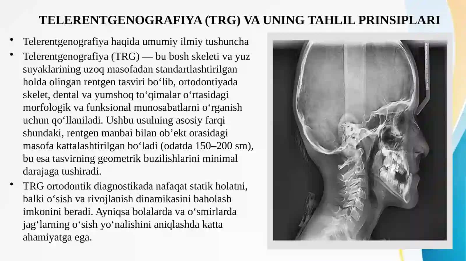 Telerentgenografiya. Tahlil qilish prinsiplari.  Телерентгенография.   Тахлил килиш принцплари 2