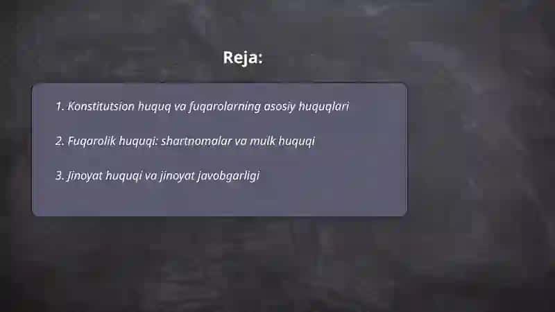 Konstitutsion huquq va fuqarolarning asosiy huquqlari 2