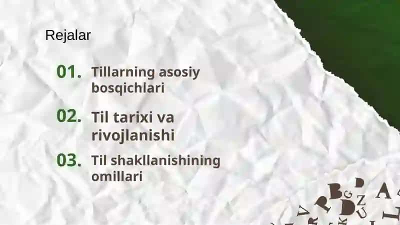 Tillarning shakllanishi va rivojlanishi 2