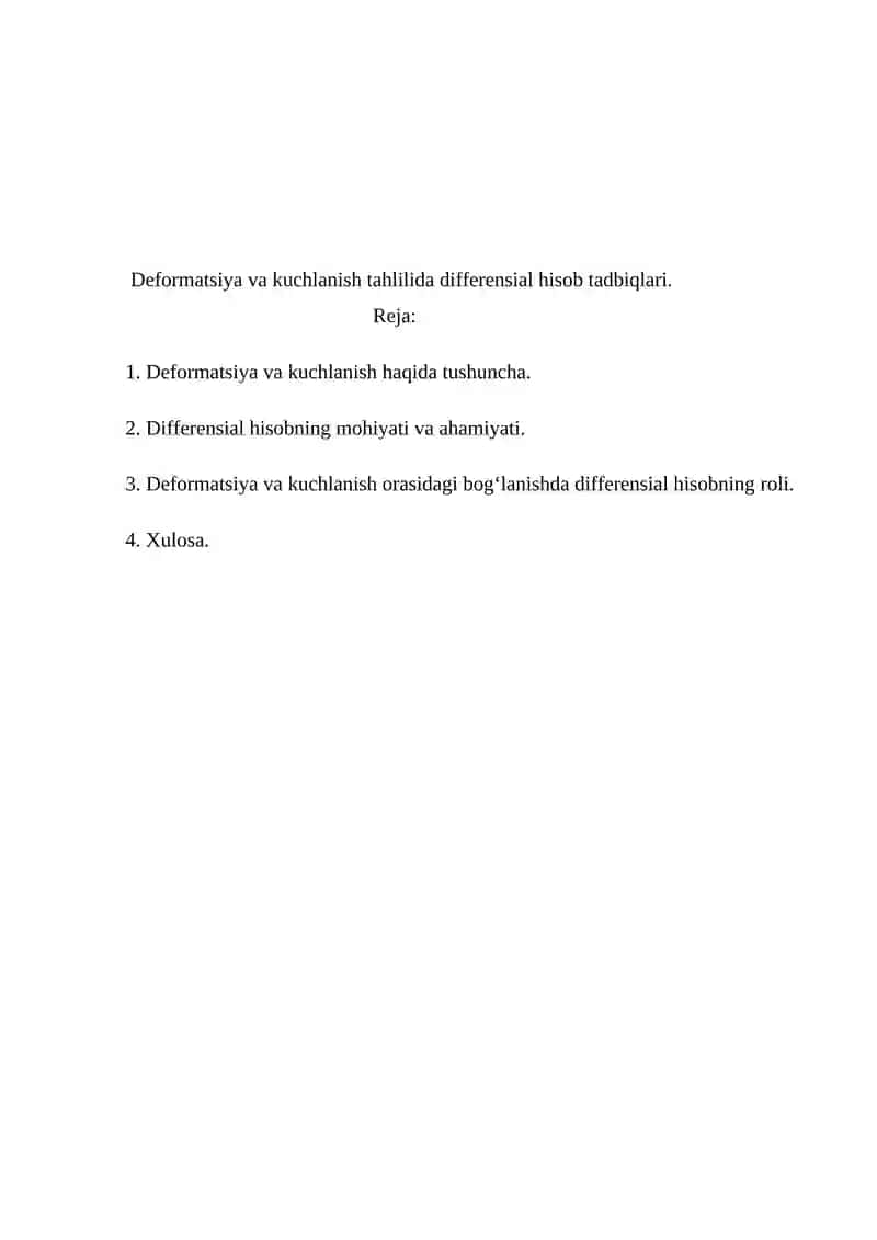 defarmatsiya va kuchlanish tahlilida differensial hisob tatbiqlari 2