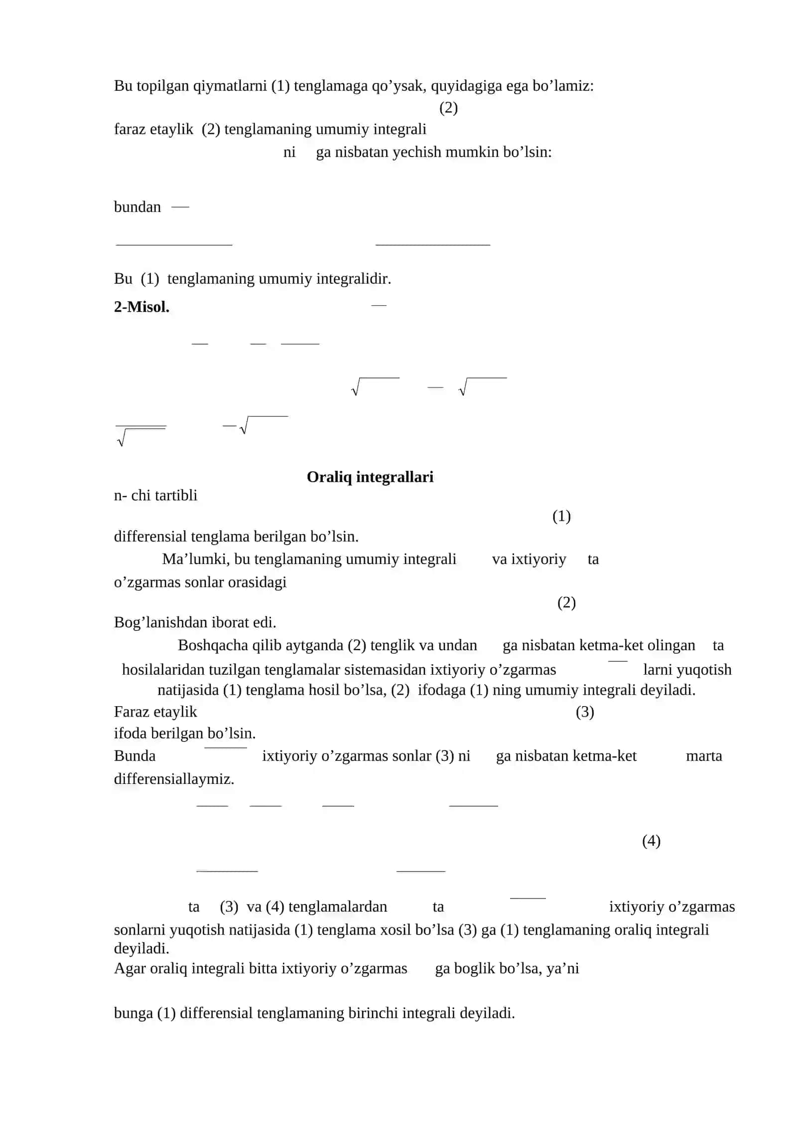 Oraliq integral 2