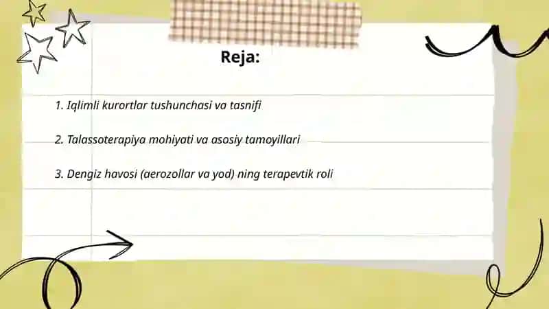 Iqlimli kurortlar. Talassoterapiya 2