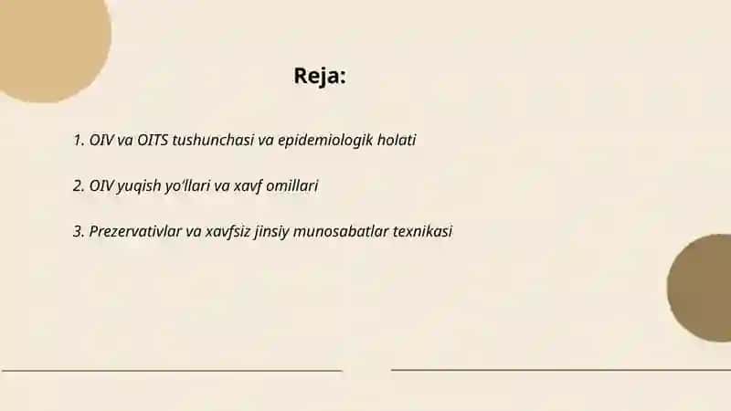 Oiv - OITS muammolarini oldini olish 2