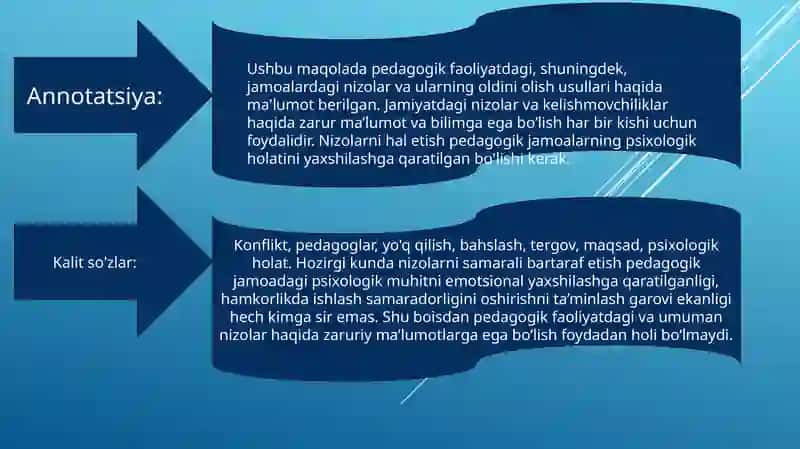 Pedagogik faoliyatdagi nizolar va ularning oldini olish usullari 2