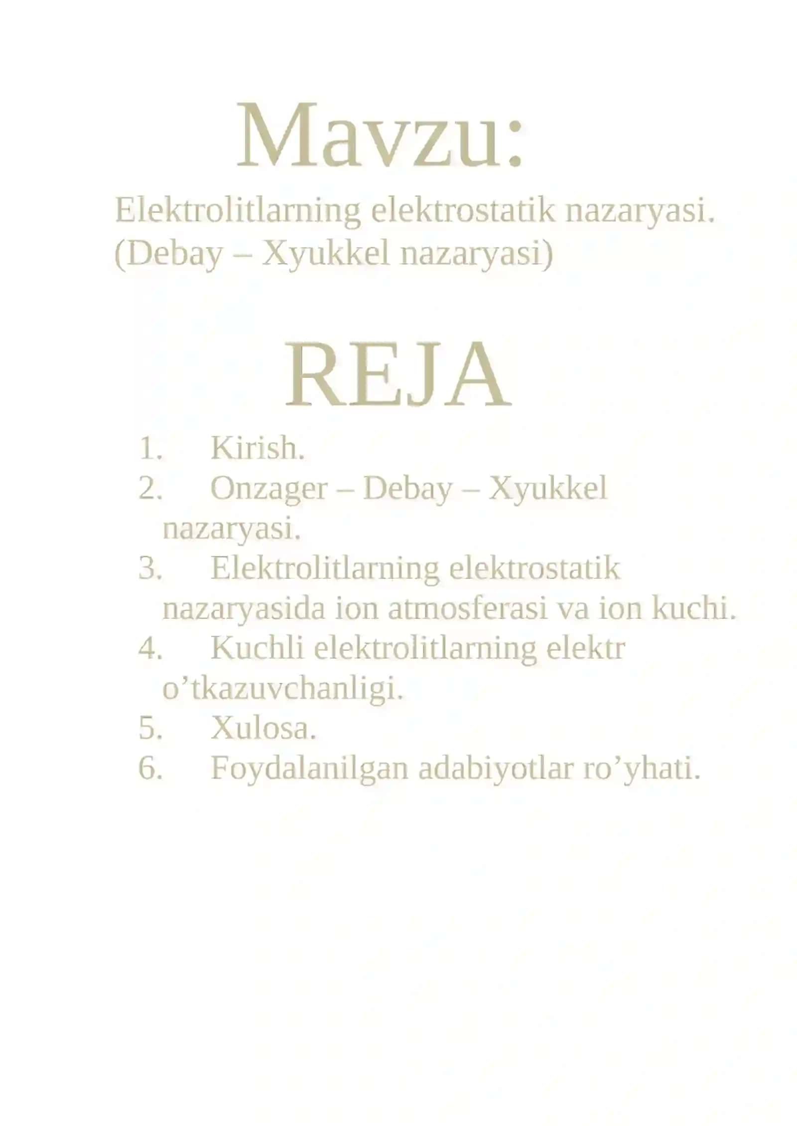Elektrolitlarning elektrostatik nazariyasi 2