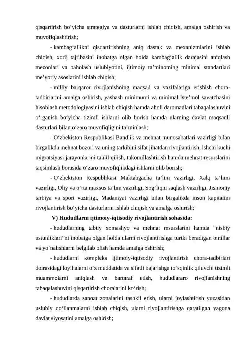 Iqtisod va Moliya vazirligining vazifa huquq majburyatlari 2