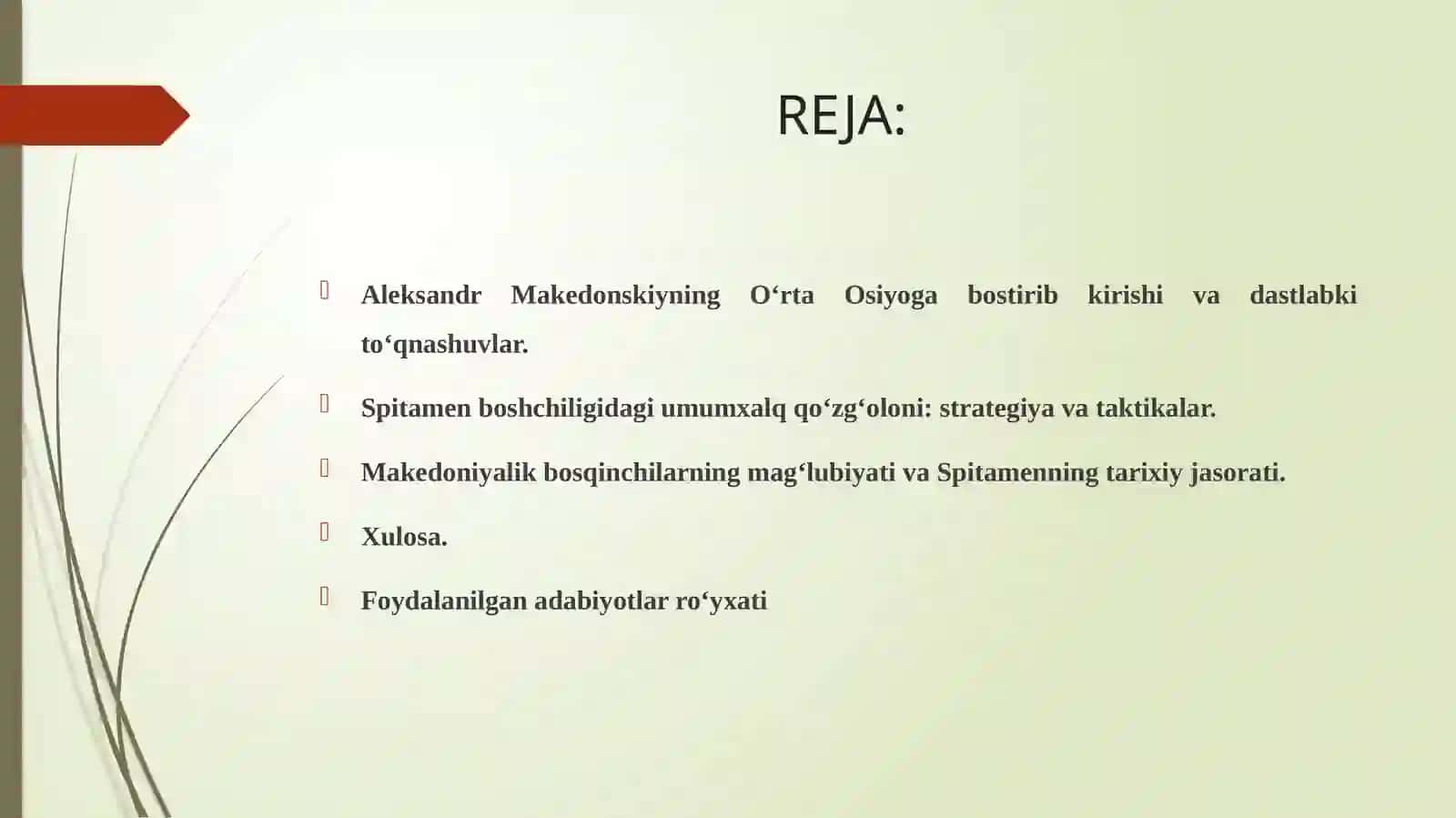 ALEKSANDR MAKEDONSKIYNING O‘RTA OSIYOGA YURISHLARI VA SPITAMEN BOSHCHILIGIDAGI OZODLIK KURASHI 2