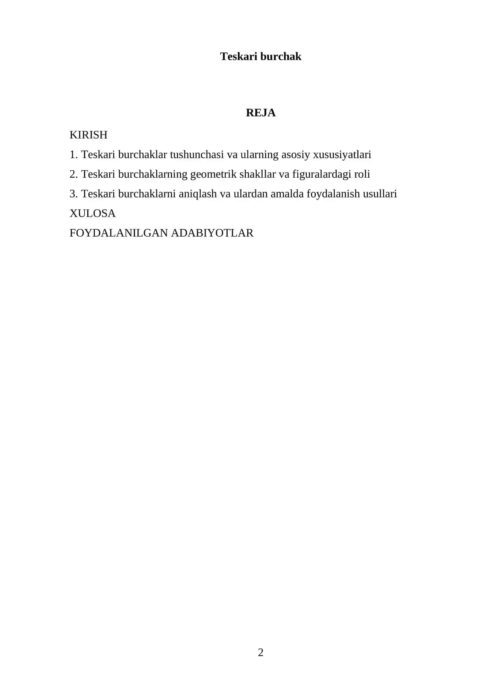 Teskari burchaklar 2