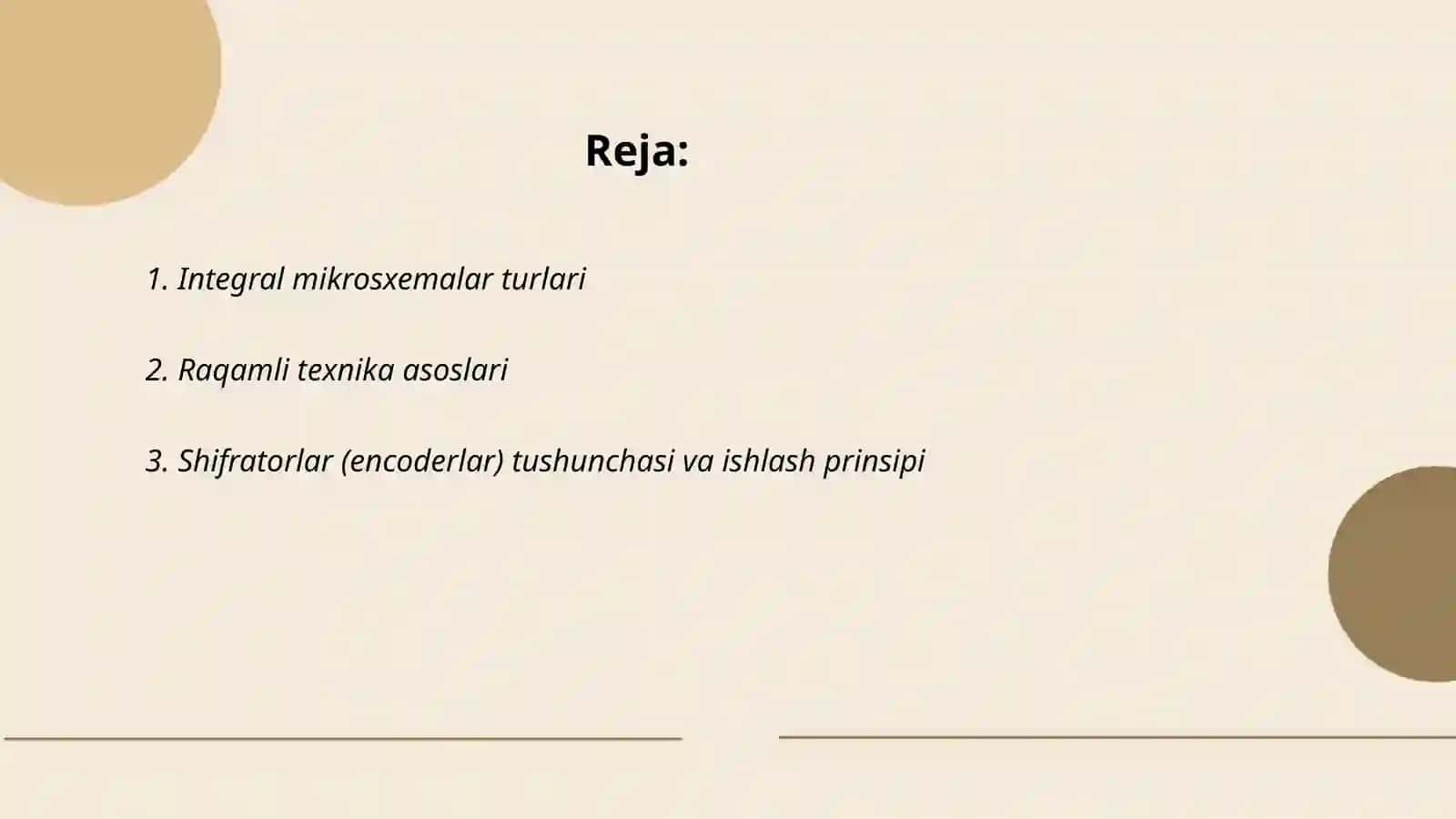 Integral mikrosxemalar va raqamli texnika 2