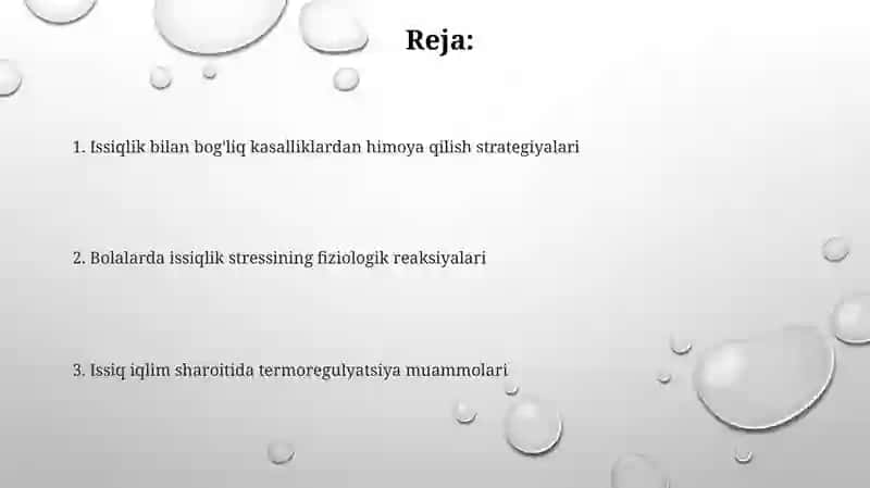 Issiq iqlim sharoitlarida bolalarning termoregulyatsiyasi 2