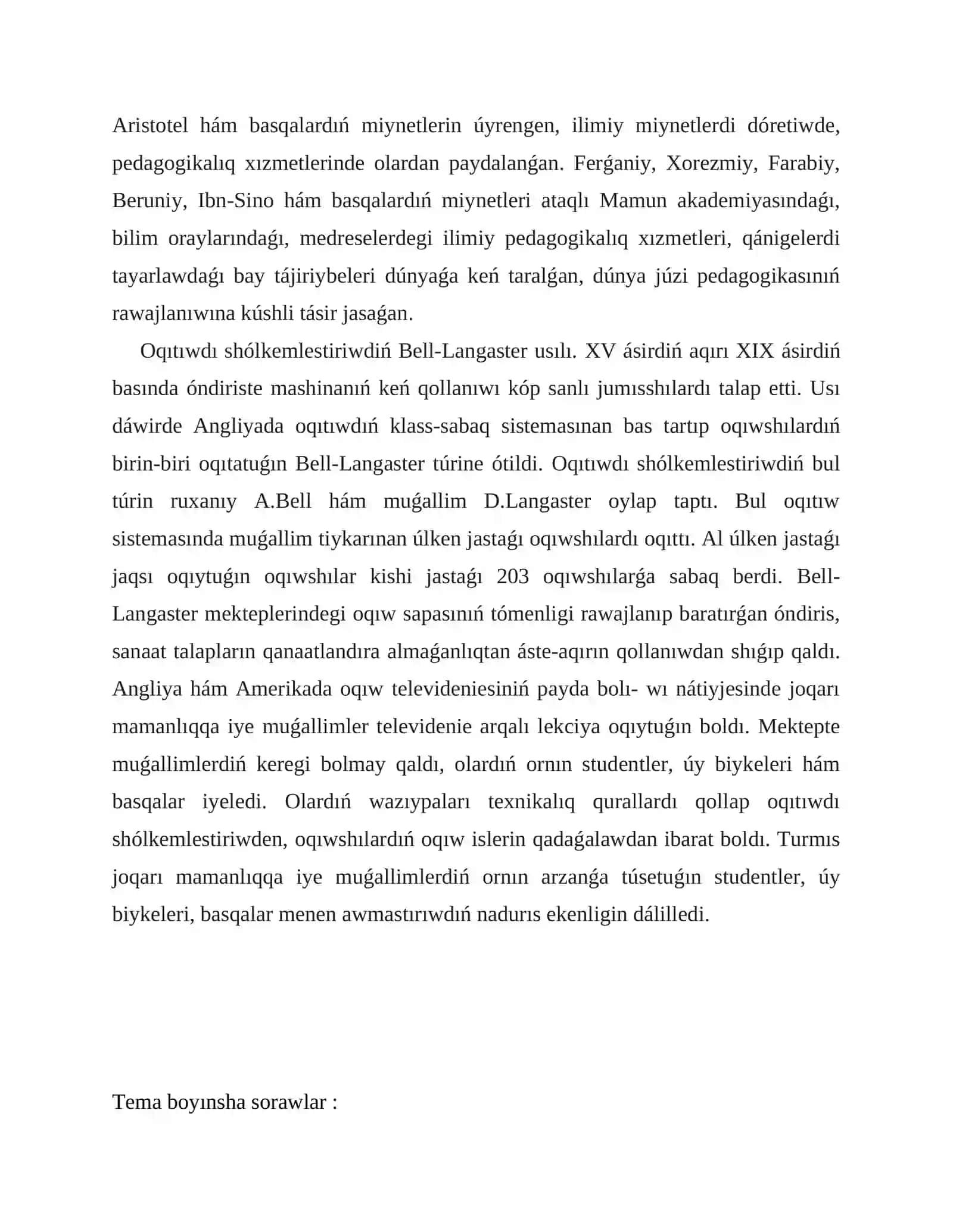 Tálimnıń shólkemlestiriwshi formaları hám metodları 2