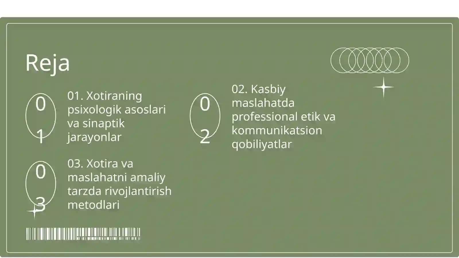 Xotira va kasbiy maslaxat 2