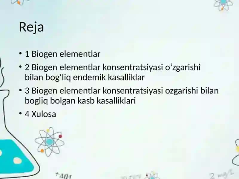 Biogen elementlar konsentratsiyasi ozgarishi bilan bog‘liq bolgan endemik va kasb kasalliklari 2