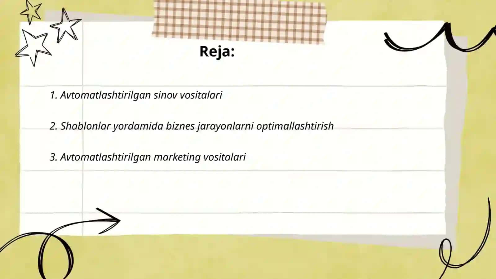 Avtomatlashtirilgan vositalar va shablonlar 2