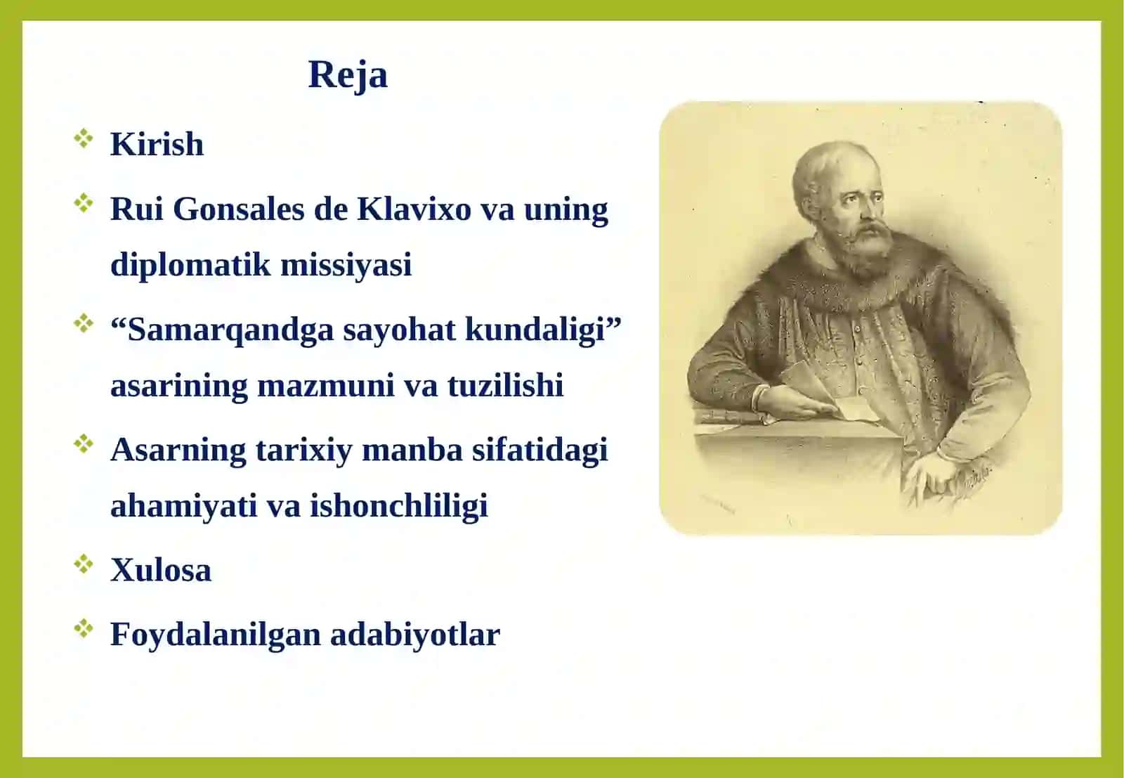 Rui Gonsales de Klavihoning “Samarqandga – Amir Temur saroyiga sayohat kundalig 2