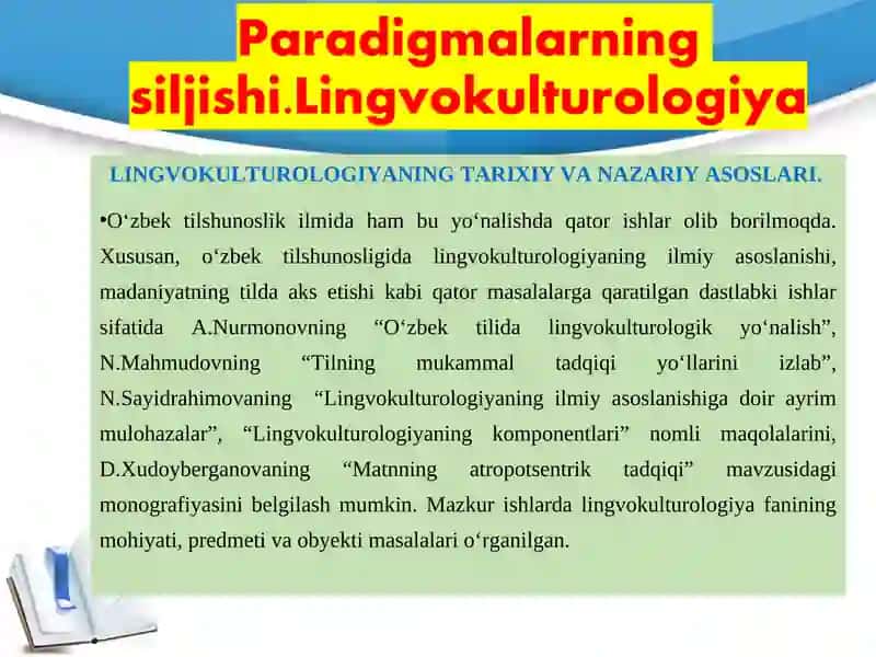 O‘zbek tilida lingvokulturologik yo‘nalish 2