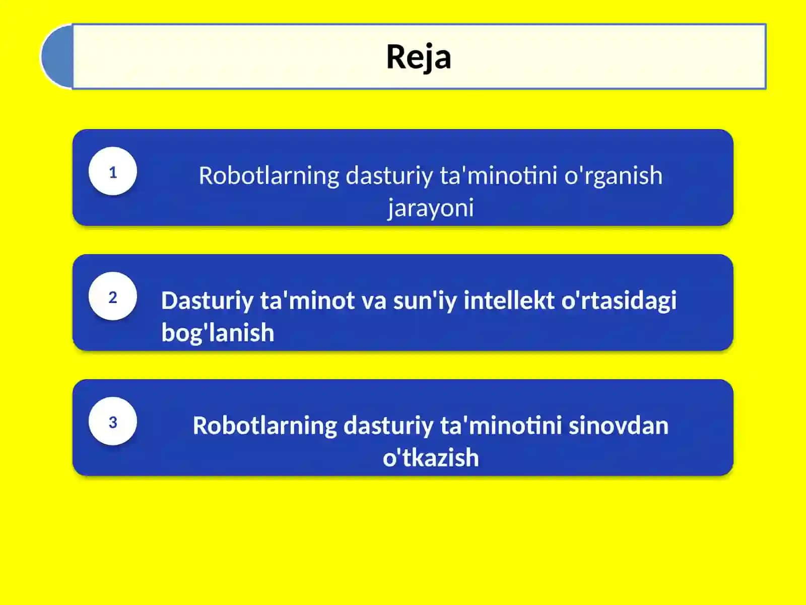 Robotlarning dasturiy ta'minotini o'rganish 2